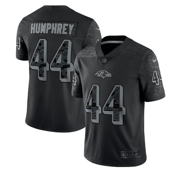 Men's Baltimore Ravens #44 Marlon Humphrey Black Reflective Limited Stitched Football Jersey Men's Baltimore Ravens #44 Marlon Humphrey Black Reflective Limited Stitched Football Jersey
